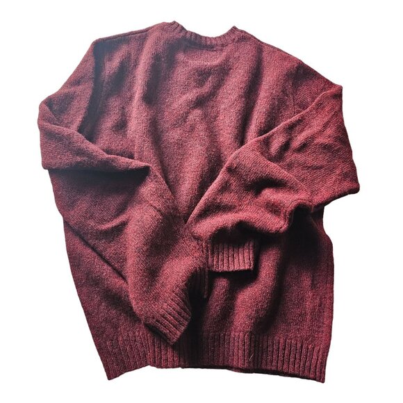 Abercrombie & Fitch Men's Maroon Wool V neck Pullover Sweater size XL - Picture 6 of 9
